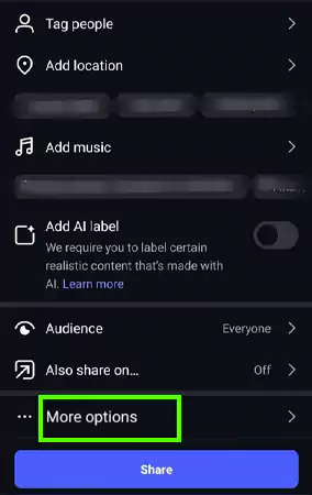 Tap on More optionss