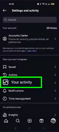 Tap on Your activity
