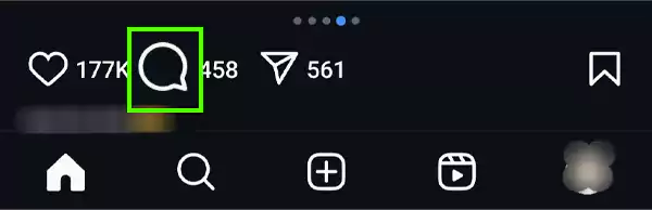 Tap on the comment icon