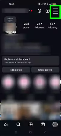 Tap on the menu icon