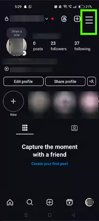 Tap on the menu icon