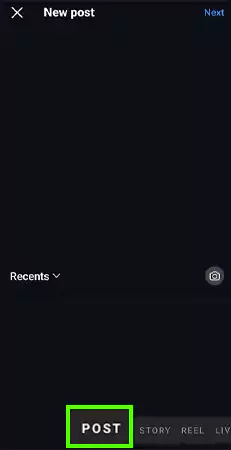 Tap on the POST option