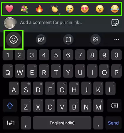 Tap on the emoji icon