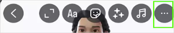 Tap on the three horizontal dots