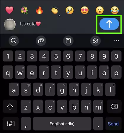 Tap on the upward arrow