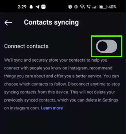 Toggle off the button