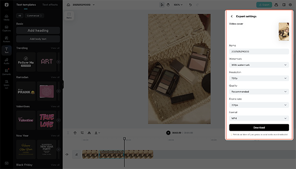 Export or Share Your Finished Video