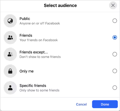 Select audience for commenting