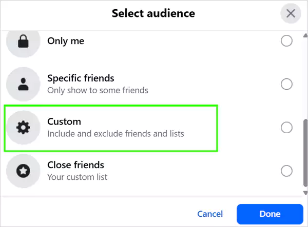 Tap on Custom