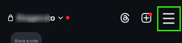 Tap on the Hamburger Icon