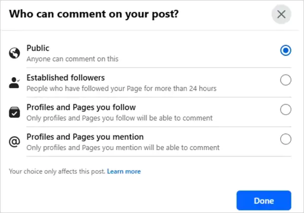 Who can comment on your post
