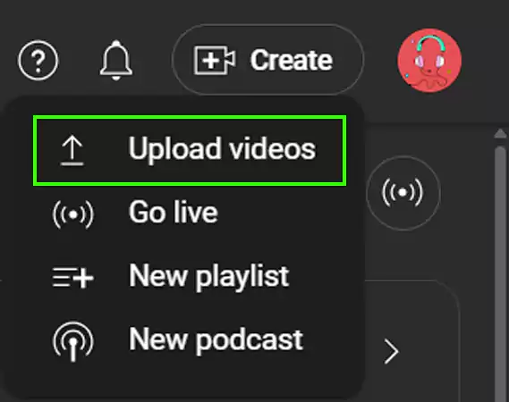 Click on Upload videos