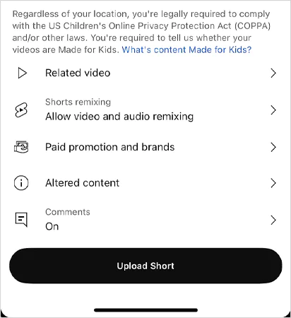 Manage preferences and hit upload