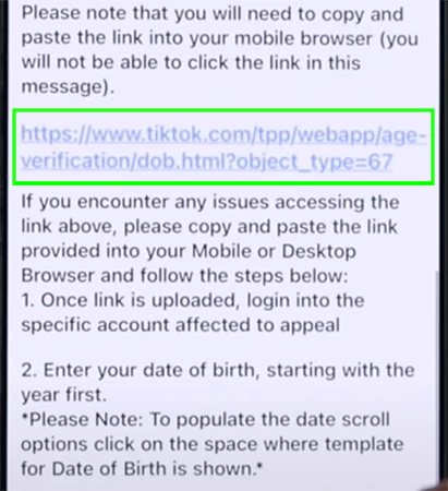 Age verification link