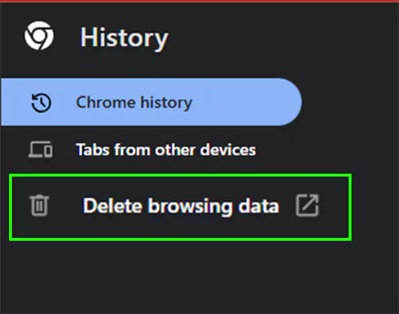 Choose Delete Browsing Data