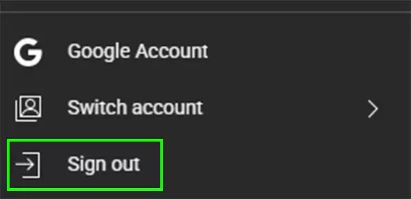 Choose sign out