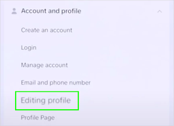 Editing Profile