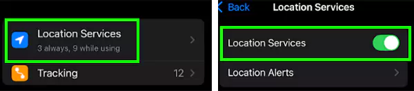 Enable the Location Services