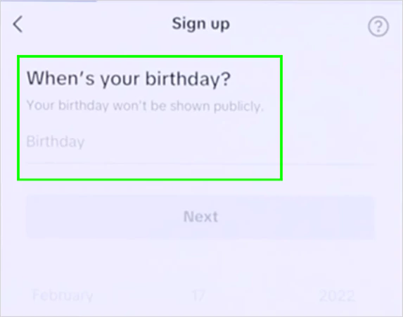 Enter Date of Birth