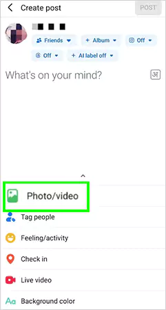 Go for the Photo video option