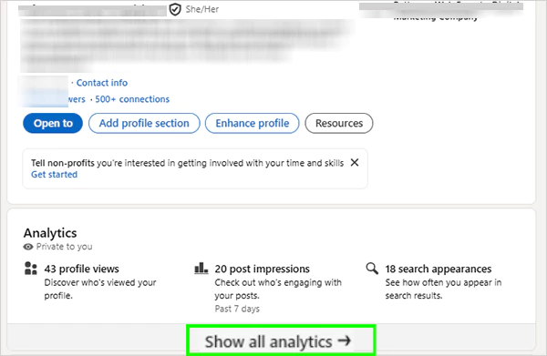 LinkedIn analytics
