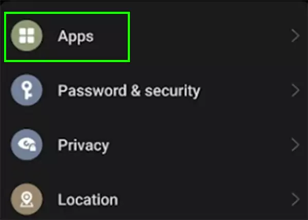 Tap on Apps