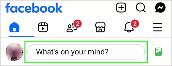 Tap on Whats on your mind text filed