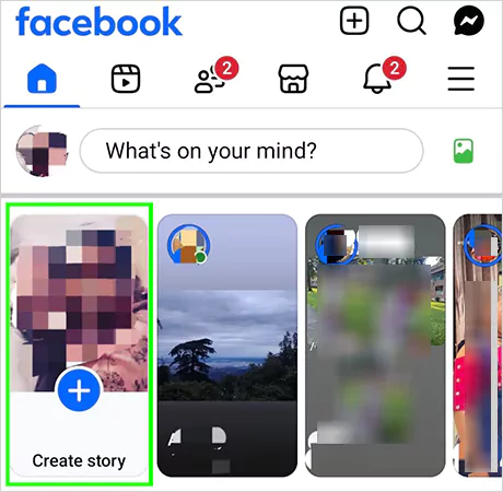 Tap on the Create story option