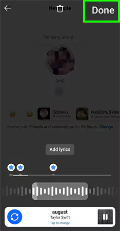 Tap on the Done optionss