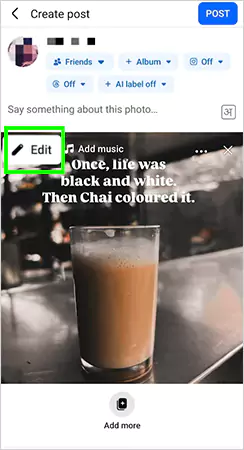 Tap on the Edit option