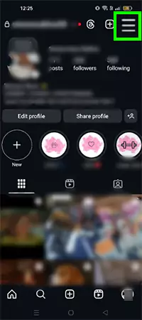 Tap on the menu icon
