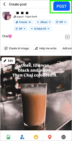 Tap on the POST option