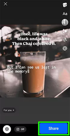 Tap on the Share option