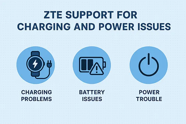 ZTE support for charging and power issues