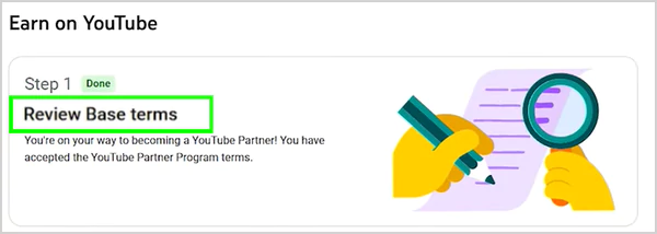 Click on Review Base terms and then Start