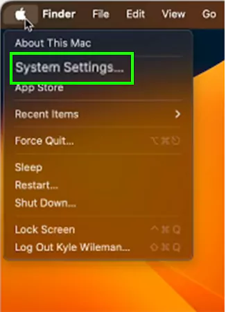 Click on System Settings