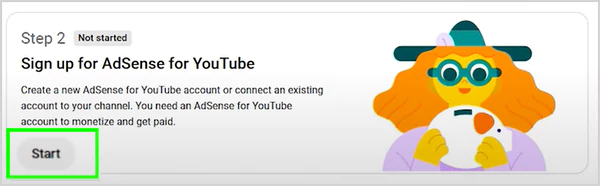 Click on the Start option