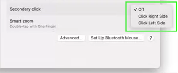 Click on the side you want your mouse click to be