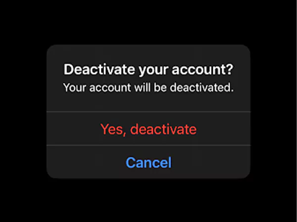 Hit the Yes deactivate option