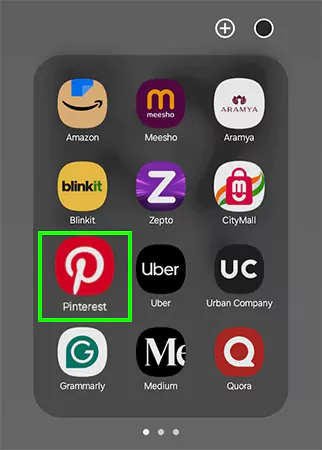 Locate the Pinterest application
