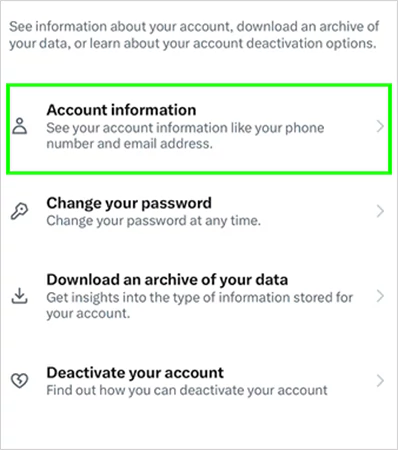 Tap on Account Information