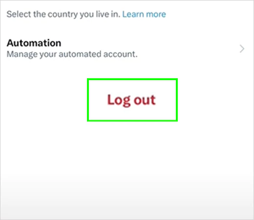 Tap on Log Out