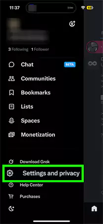 Tap on Settings and Privacy