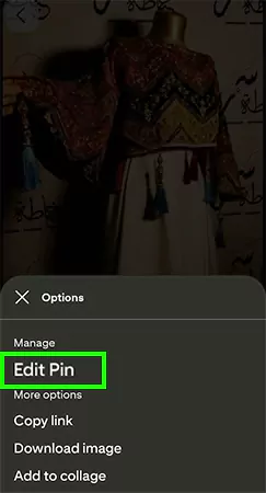 Tap on the Edit options