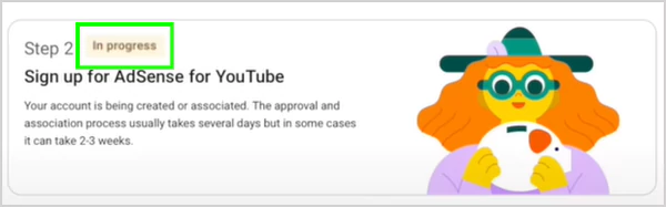 You will see the In Progress option wait for the confirmation email