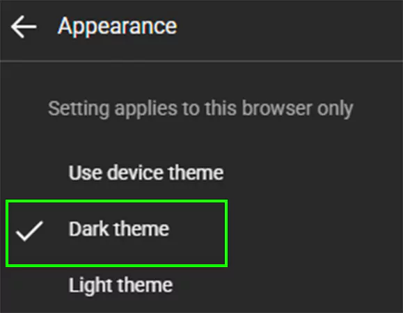 Select the Dark themes