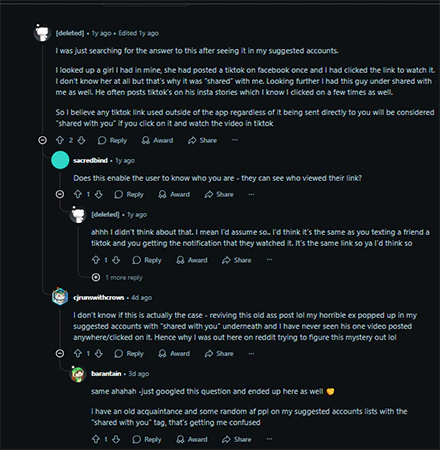 Shared With You TikTok Meaning Reddit