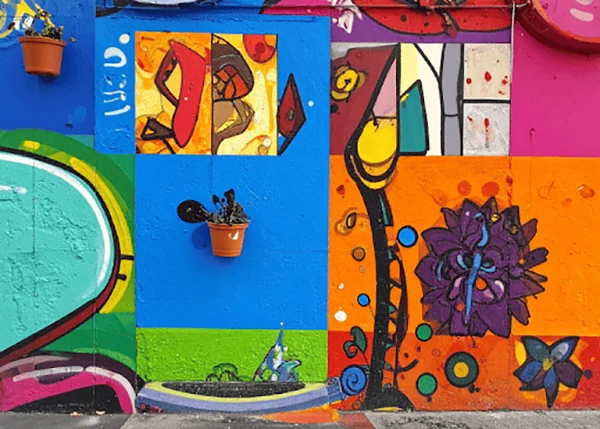 Colorful Urban Street Graffiti Art Mural