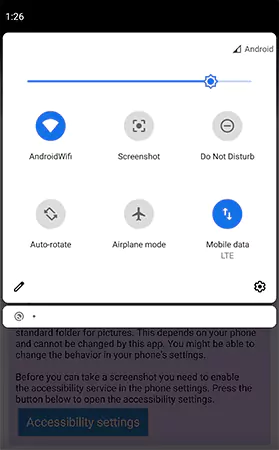 Screenshot tile in Quick Settings