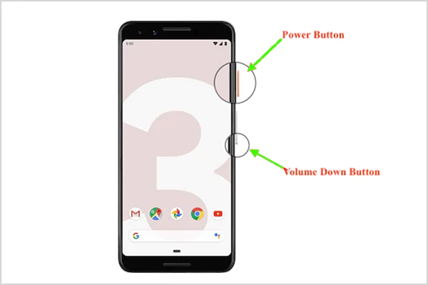 Volume Down plus Power Button